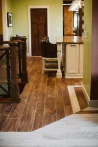 Transition between kitchen and stairs